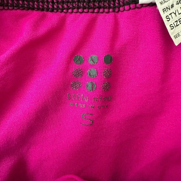 Title Nine Womens Size Small Bikini Bottoms Pink Black White Pattern USA Made - Picture 4 of 7